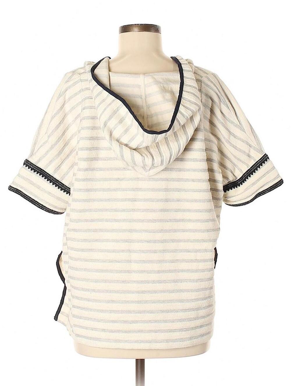 Madewell Elise Embroidered Striped Hoodie Top - Picture 2 of 5